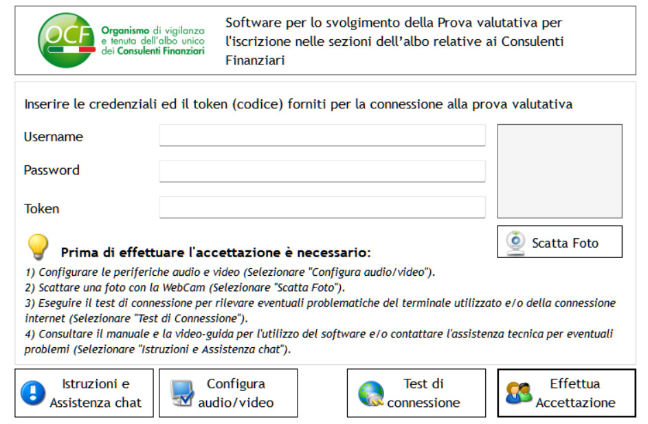 applicazione OCF per svolgere l'esame da consulente finanziario autonomo